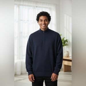 Vineyard Vines B & T Baxter quarter zip sweater‎ cashmere and cotton navy 3 XB